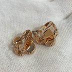 [⭐DORISW] CLOVER MEDIUM 1 MOTIFS CARNELIAN  DIAMOND earrings