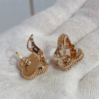 [⭐DORISW] CLOVER MEDIUM 1 MOTIFS CARNELIAN  DIAMOND earrings