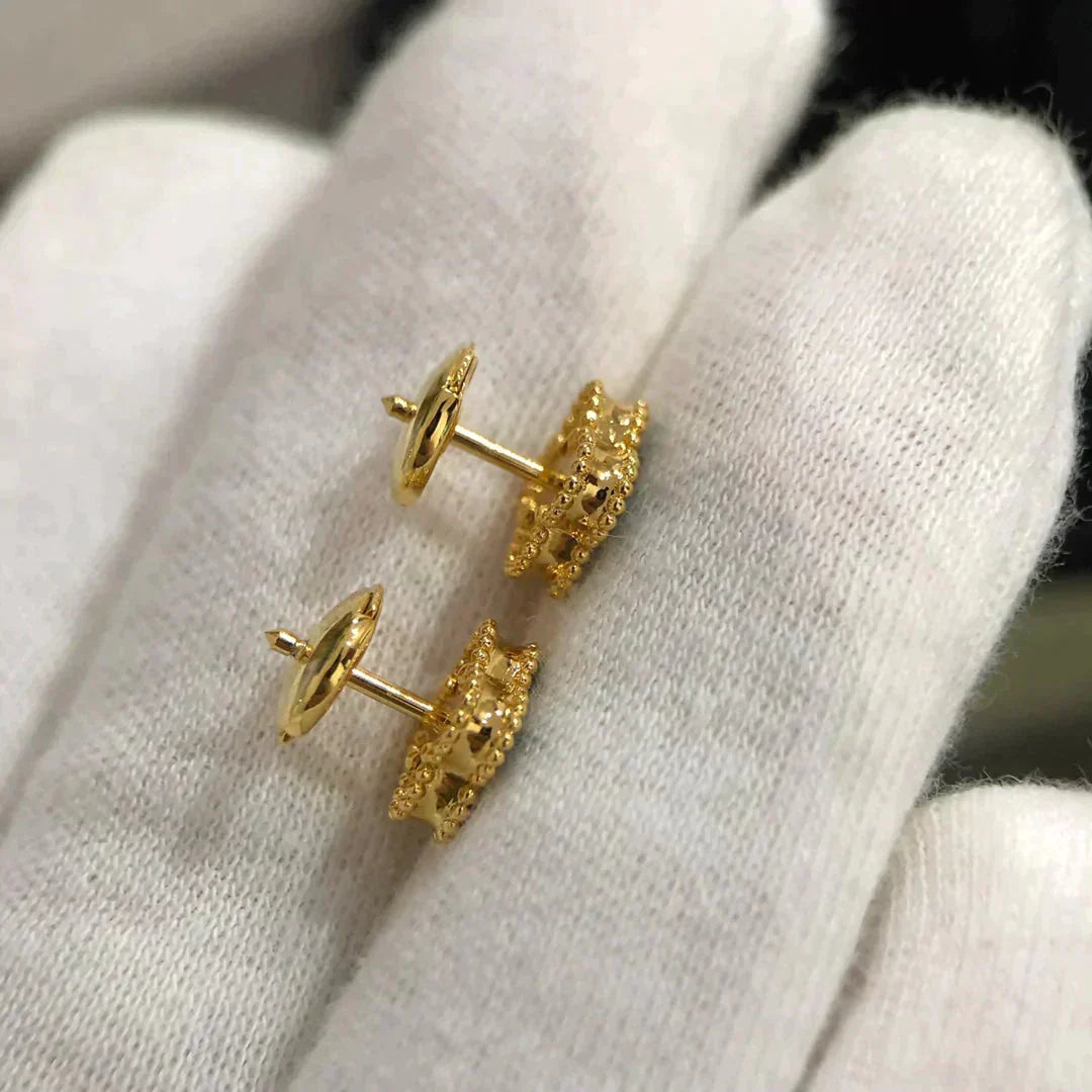[⭐DORISW] CLOVER MINI 9,5MM MALACHIT OHRRINGE