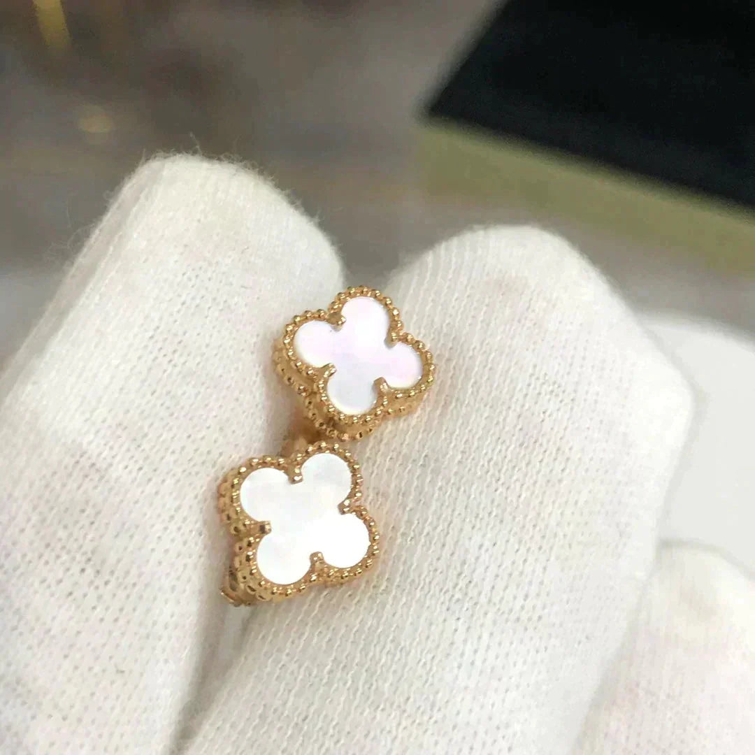 [⭐DORISW] CLOVER MINI 9.5MM WHITE MOP EARRINGS