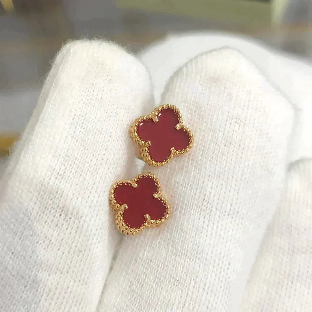 [⭐DORISW] CLOVER MINI 9,5MM KARNEOL-OHRRINGE