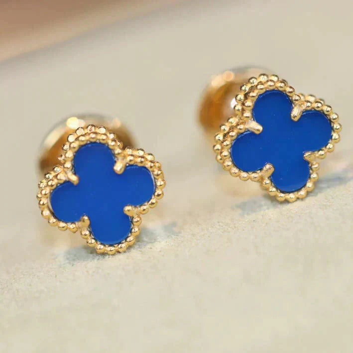 [⭐DORISW] クローバーミニ 9.5MM ターコイズピアス