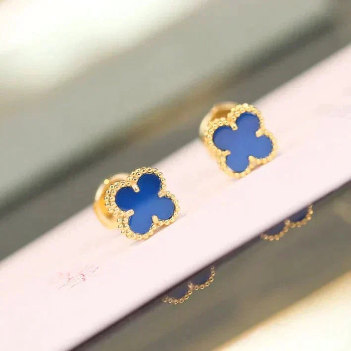 [⭐DORISW] クローバーミニ 9.5MM ターコイズピアス