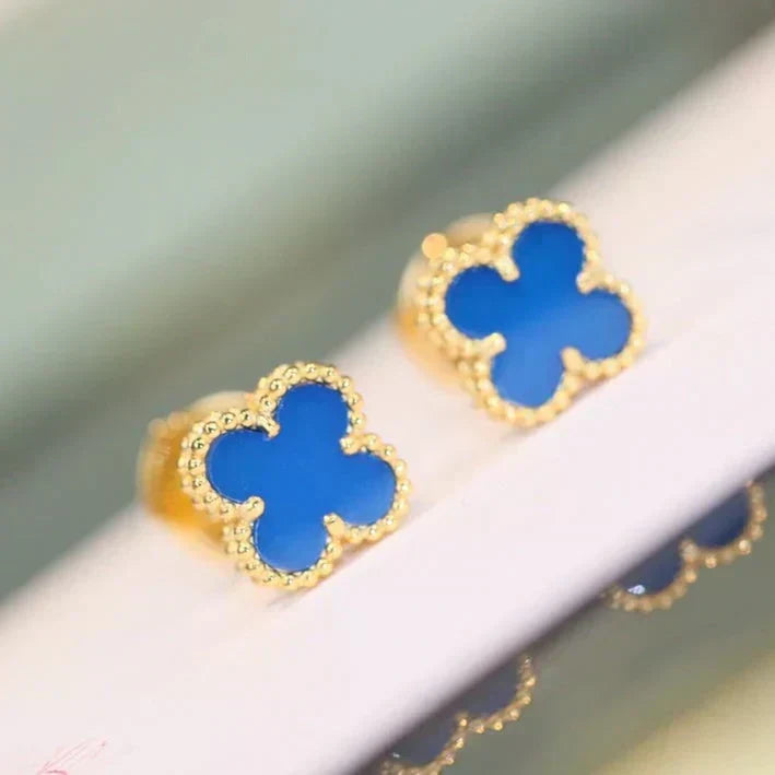 [⭐DORISW] CLOVER MINI 9.5MM TURQUOISE EARRINGS