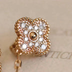 [⭐DORISW] CLOVER MEDIUM 1 MOTIFS FUll DIAMOND EARRINGS