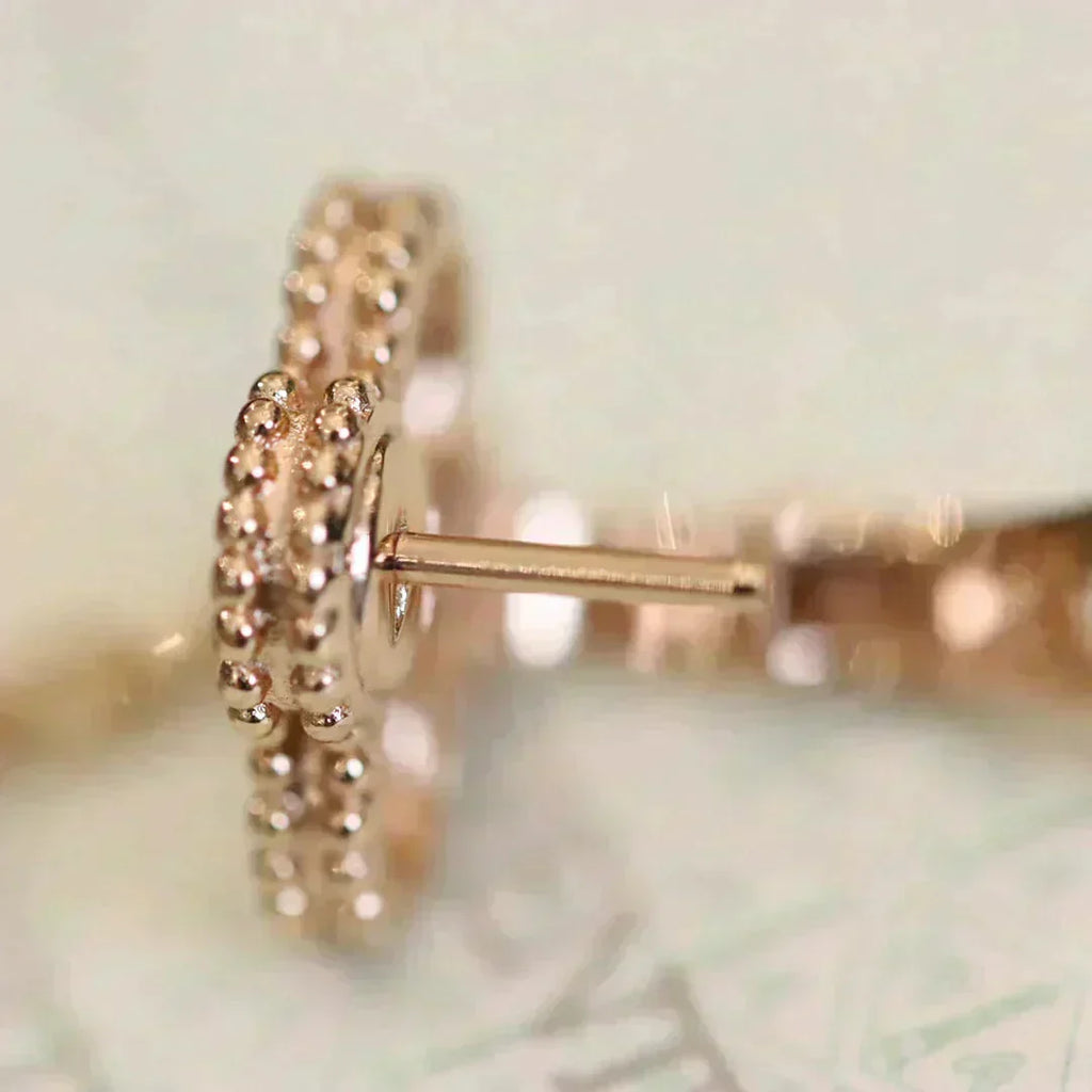 [⭐DORISW] CLOVER MEDIUM 1 MOTIFS FUll DIAMOND EARRINGS