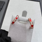 [⭐DORISW]SERPENTI CARNELIAN PINK GOLD EARRINGS