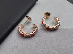 [⭐DORISW]SERPENTI CARNELIAN PINK GOLD EARRINGS