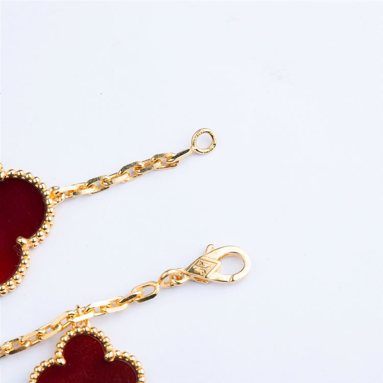 [⭐DORISW] CLOVER BRACELET 5 MOTIFS CARNELIAN TIGER EYE