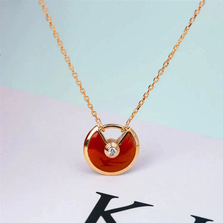 [⭐DORISW] AMULETTE HALSKETTE GOLD KARNEOL ONYX