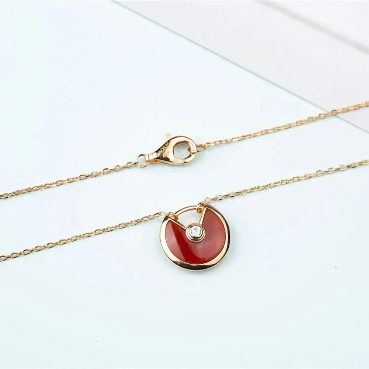 [⭐DORISW] AMULETTE HALSKETTE GOLD KARNEOL ONYX