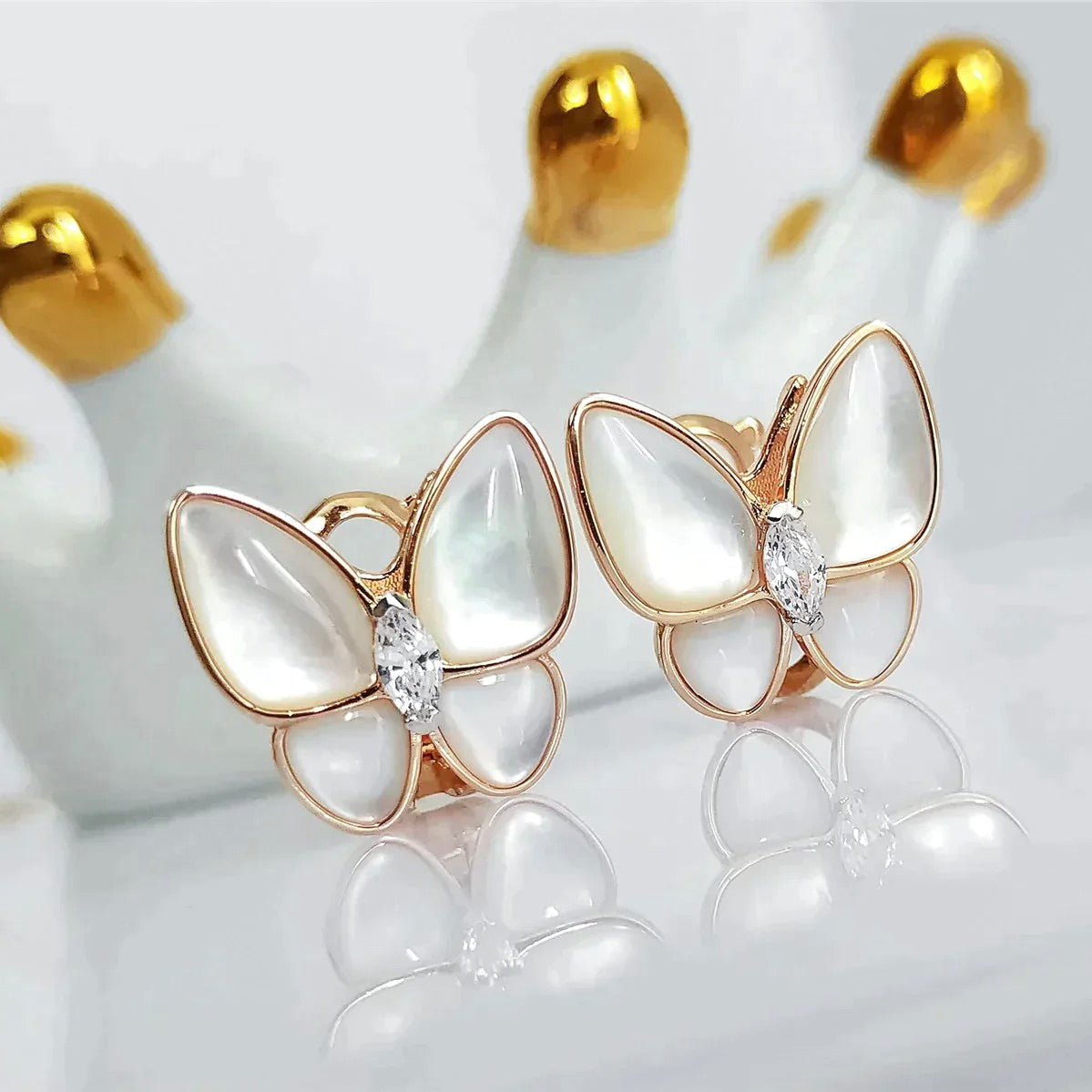 [⭐DORISW] バタフライモップ ダイヤモンドピアス