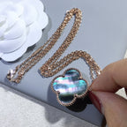 [⭐DORISW] CLOVER 25MM GOLD DARK MOP BIG CLOVER NECKLACE