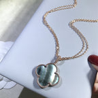 [⭐DORISW] CLOVER 25MM GOLD DARK MOP BIG CLOVER NECKLACE