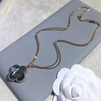 [⭐DORISW] CLOVER 25MM GOLD DARK MOP BIG CLOVER NECKLACE