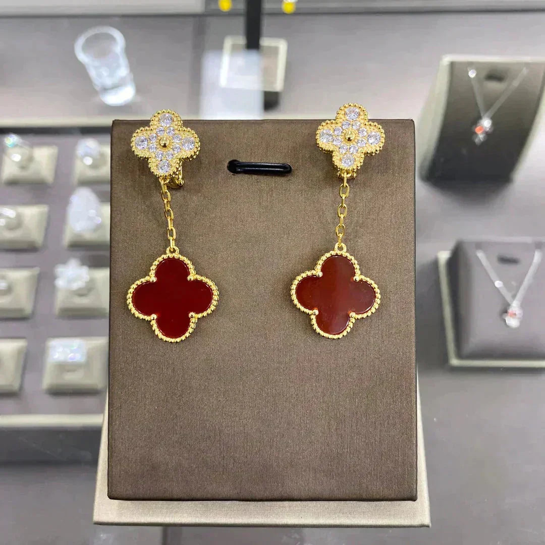 [⭐DORISW] CLOVER  2 MOTIFS  DIAMOND  EARRINGS (MULTIPLE CHOICES)