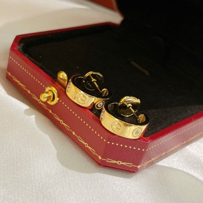 [⭐DORISW] LOVE EARRINGS 5.7MM 2 DIAMONDS