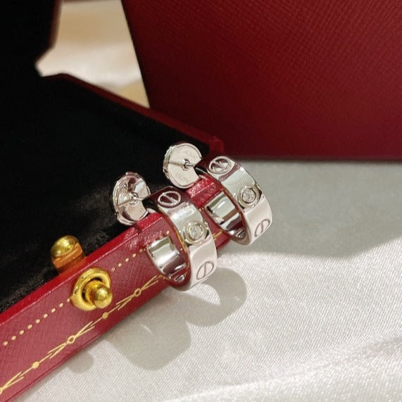 [⭐DORISW] LOVE EARRINGS 5.7MM 2 DIAMONDS