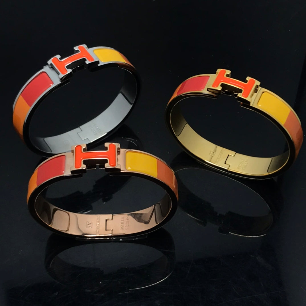 [⭐DORISW] H BRACELET ORANGE RAINBOW CERAMIC