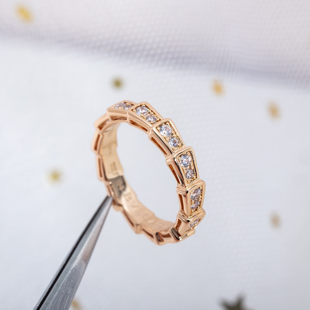 [⭐DORISW]SERPENTI RING ROSEGOLD DIAMANT-PAVÉ 3MM