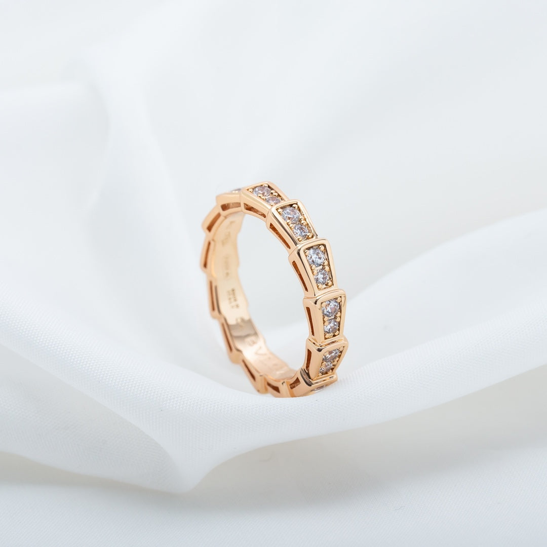[⭐DORISW]SERPENTI RING ROSEGOLD DIAMANT-PAVÉ 3MM