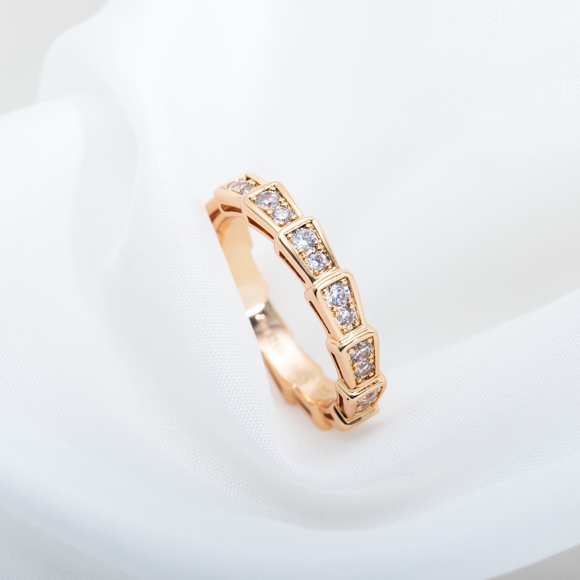[⭐DORISW]SERPENTI RING ROSEGOLD DIAMANT-PAVÉ 3MM