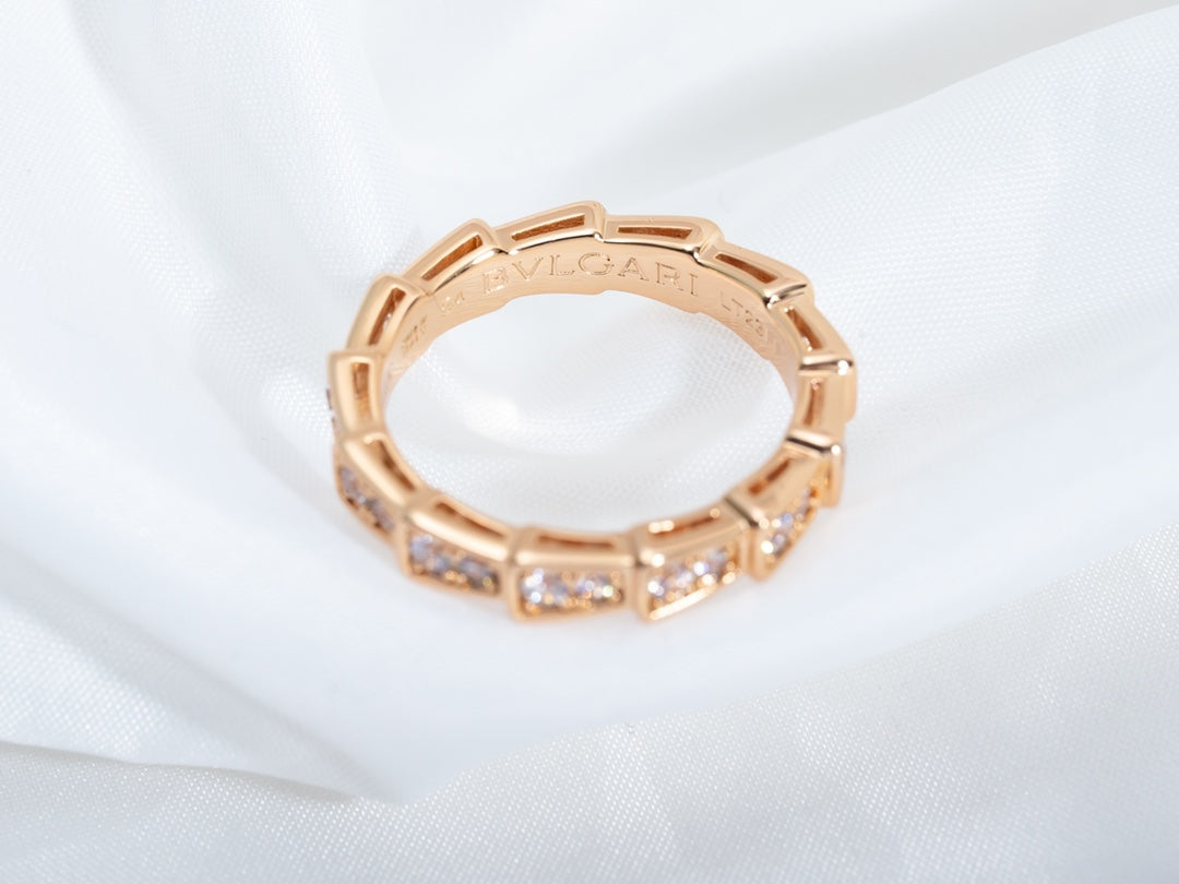 [⭐DORISW]SERPENTI RING ROSEGOLD DIAMANT-PAVÉ 3MM