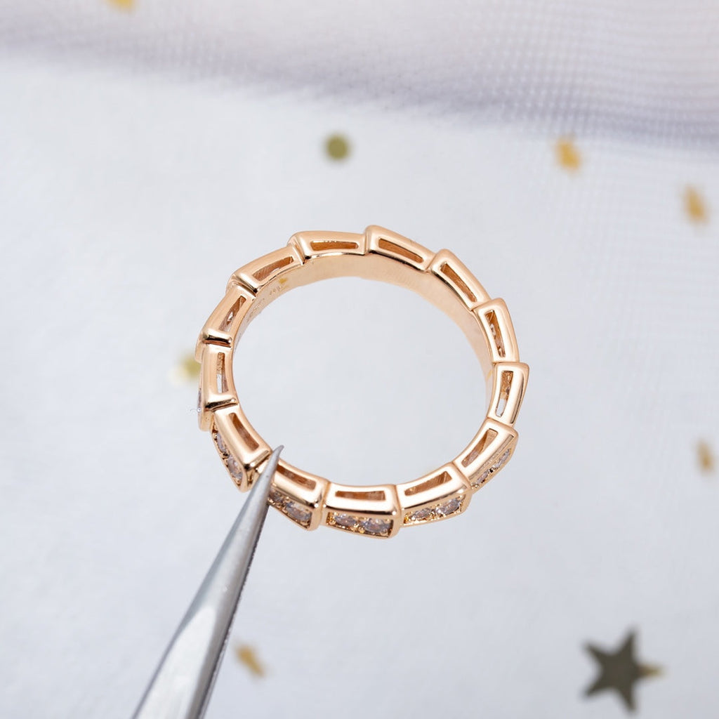 [⭐DORISW]SERPENTI RING ROSEGOLD DIAMANT-PAVÉ 3MM