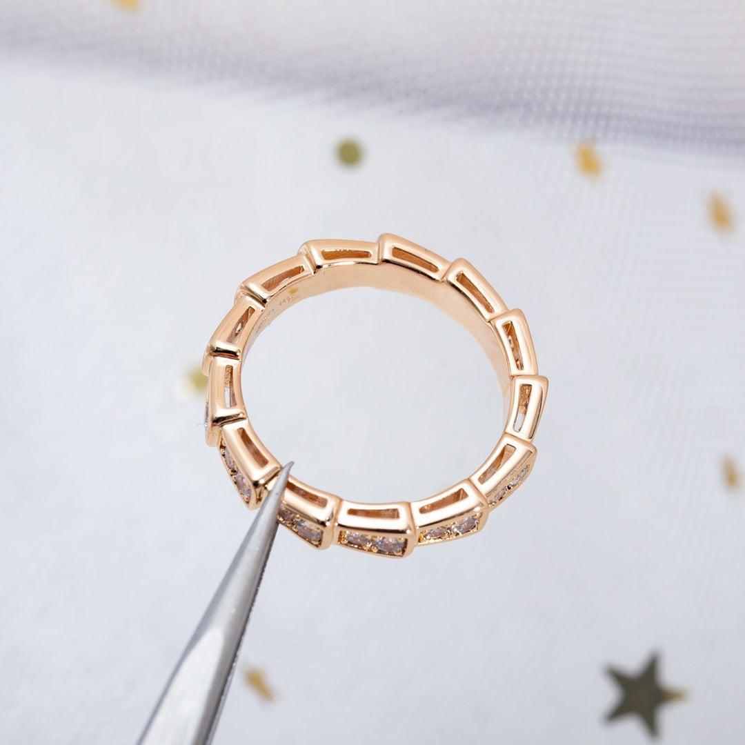 [⭐DORISW]SERPENTI RING ROSEGOLD DIAMANT-PAVÉ 3MM