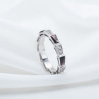 [⭐DORISW]SERPENTI RING SILVER  DIAMOND BLACK MOP 3MM