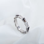 [⭐DORISW]SERPENTI RING SILVER  DIAMOND BLACK MOP 3MM
