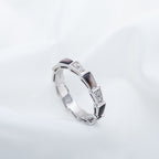 [⭐DORISW]SERPENTI RING SILVER  DIAMOND BLACK MOP 3MM