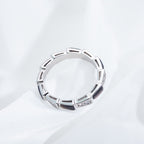 [⭐DORISW]SERPENTI RING SILVER  DIAMOND BLACK MOP 3MM