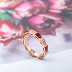 [⭐DORISW]SERPENTI RING ROSÉGOLD KARNEOL DIAMANT 3MM