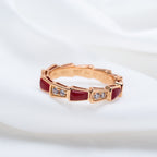 [⭐DORISW]SERPENTI RING ROSÉGOLD KARNEOL DIAMANT 3MM