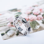 [⭐DORISW]SERPENTI RING SILBER DIAMANT SCHWARZES PERLMUTT 4MM