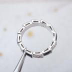 [⭐DORISW]SERPENTI RING SILBER DIAMANT SCHWARZES PERLMUTT 4MM