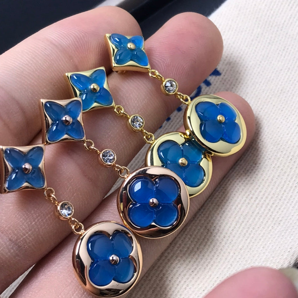[⭐DORISW] STAR AND SUN AGATE DIAMOND EARRINGS