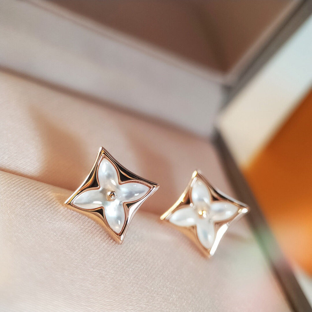 [⭐DORISW] STAR MOP PINK GOLD EARRINGS