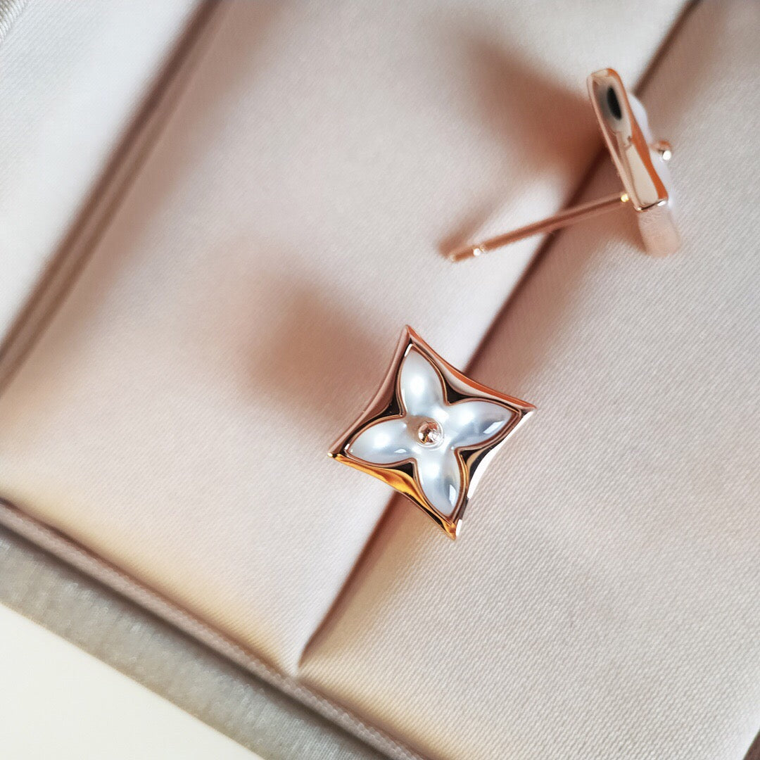 [⭐DORISW] STAR MOP PINK GOLD EARRINGS