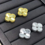 [⭐DORISW] クローバー ミニ 9.5MM レーザー イヤリング