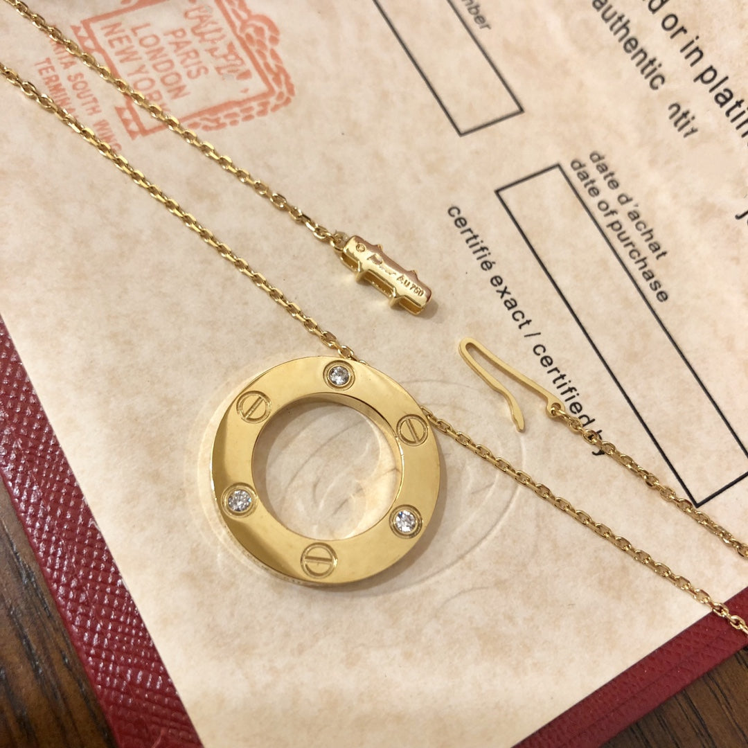 [⭐DORISW] LOVE NECKLACE 16MM 3 DIAMONDS