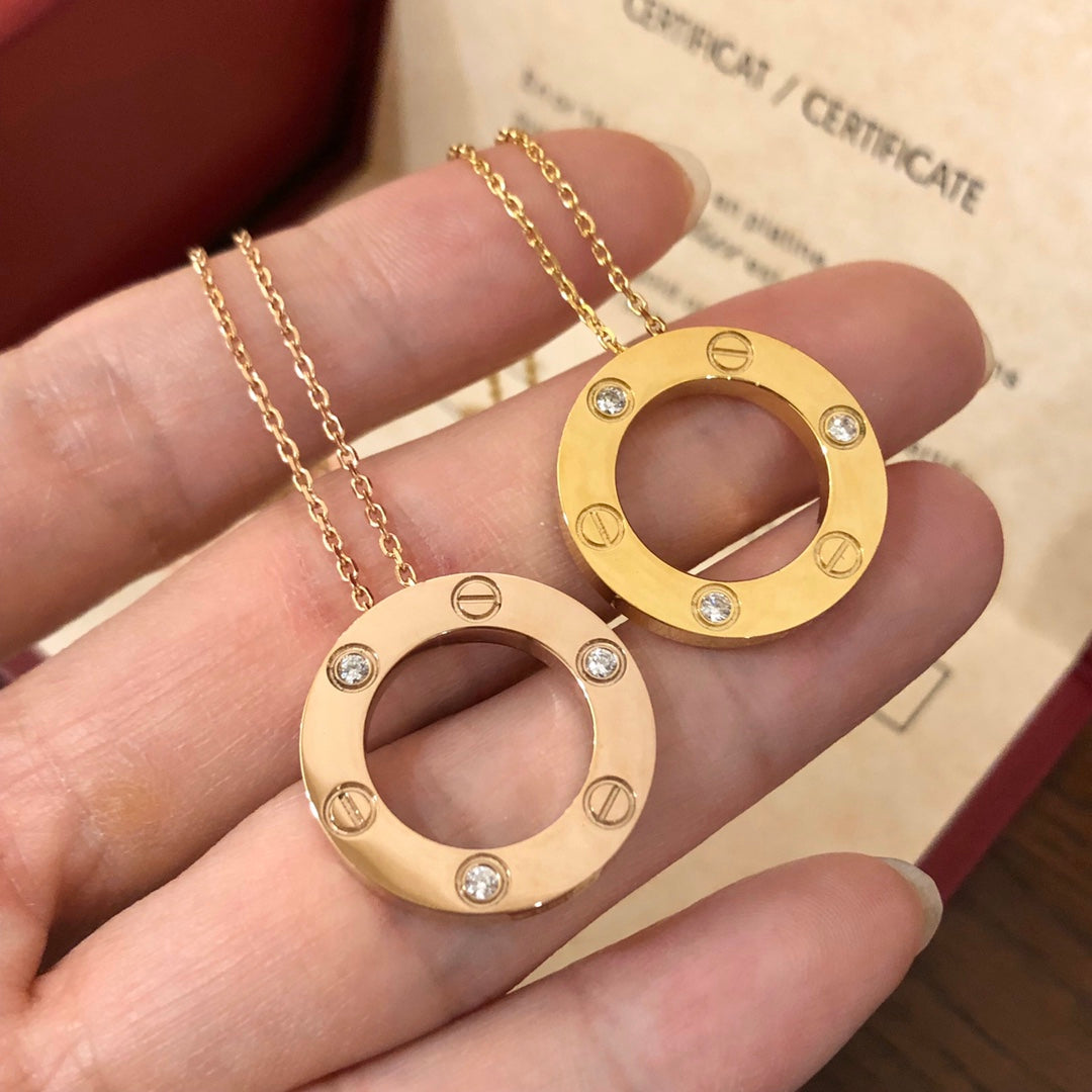 [⭐DORISW] LOVE NECKLACE 16MM 3 DIAMONDS