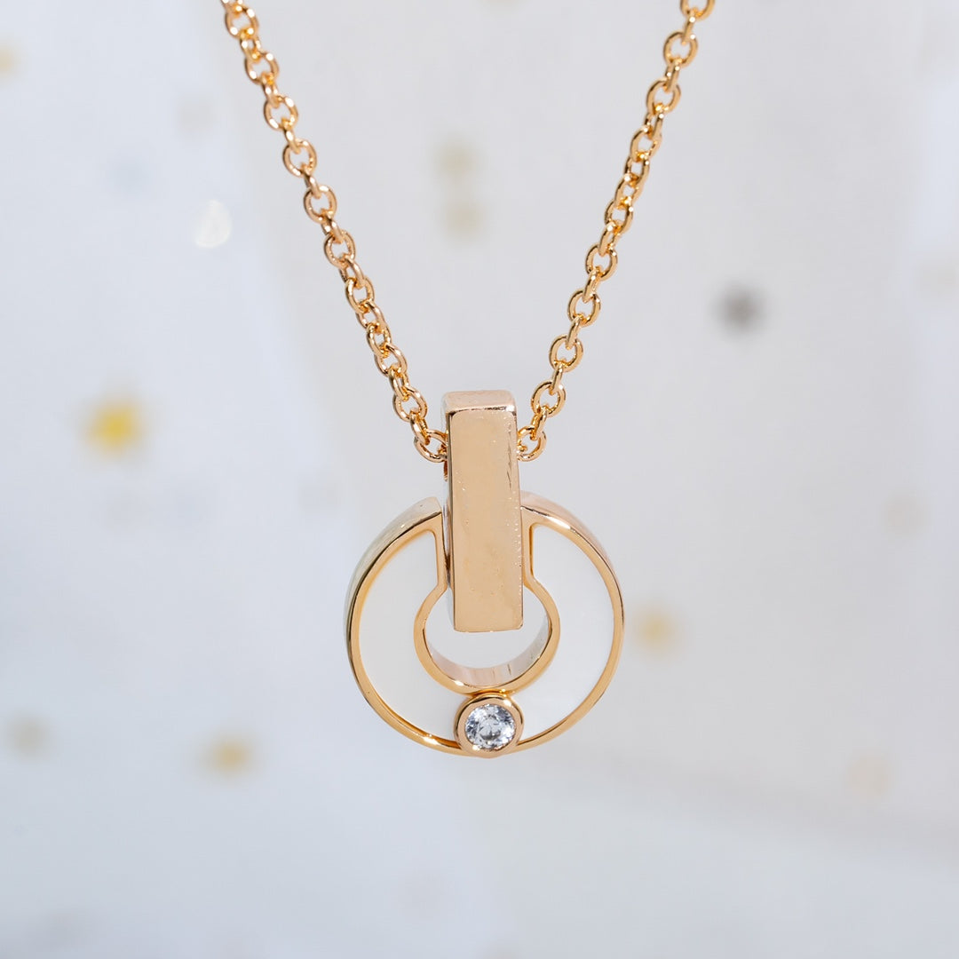 [⭐DORISW]GARI HALSKETTE ROSÉGOLD PERLMUTT