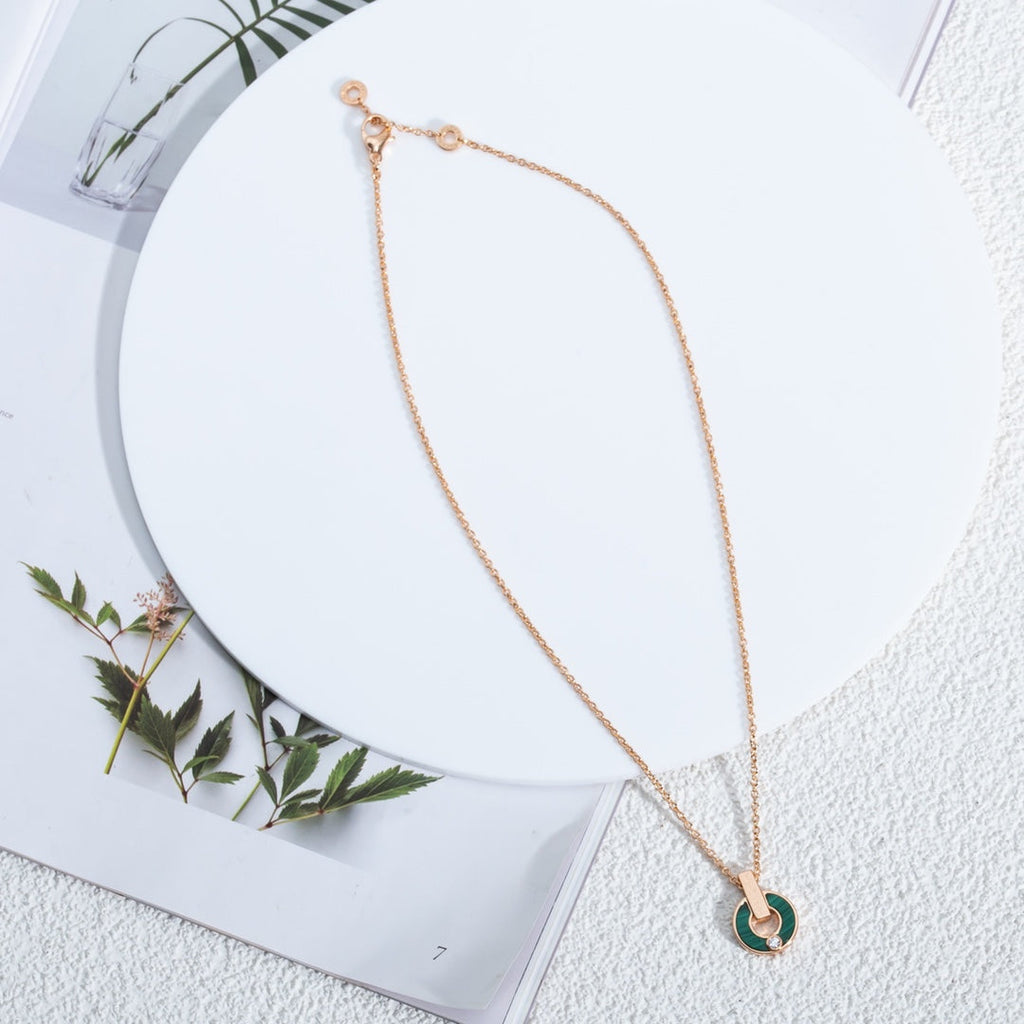 [⭐DORISW]GARI HALSKETTE ROSÉGOLD MALACHIT
