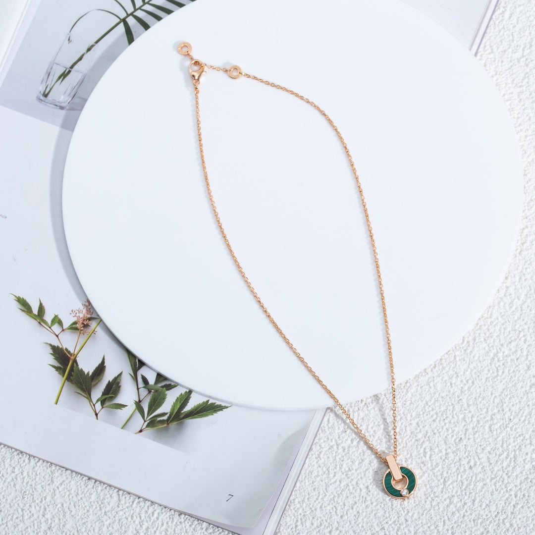 [⭐DORISW]GARI HALSKETTE ROSÉGOLD MALACHIT