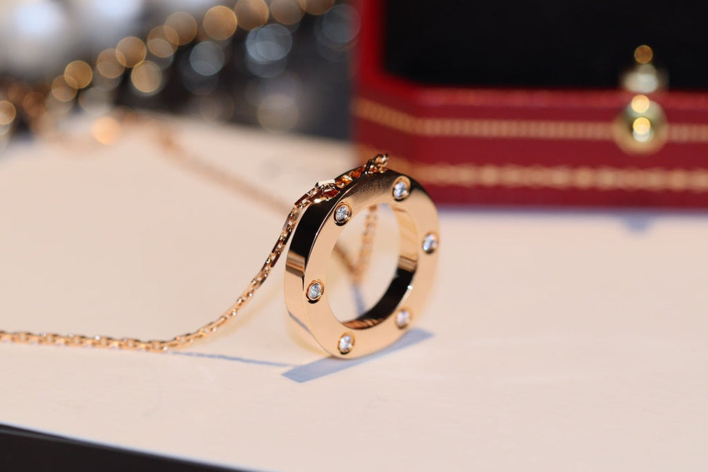 [⭐DORISW] LIEBESKETTE 16MM 6 DIAMANTEN ROSÉGOLD