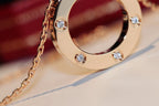 [⭐DORISW] LIEBESKETTE 16MM 6 DIAMANTEN ROSÉGOLD