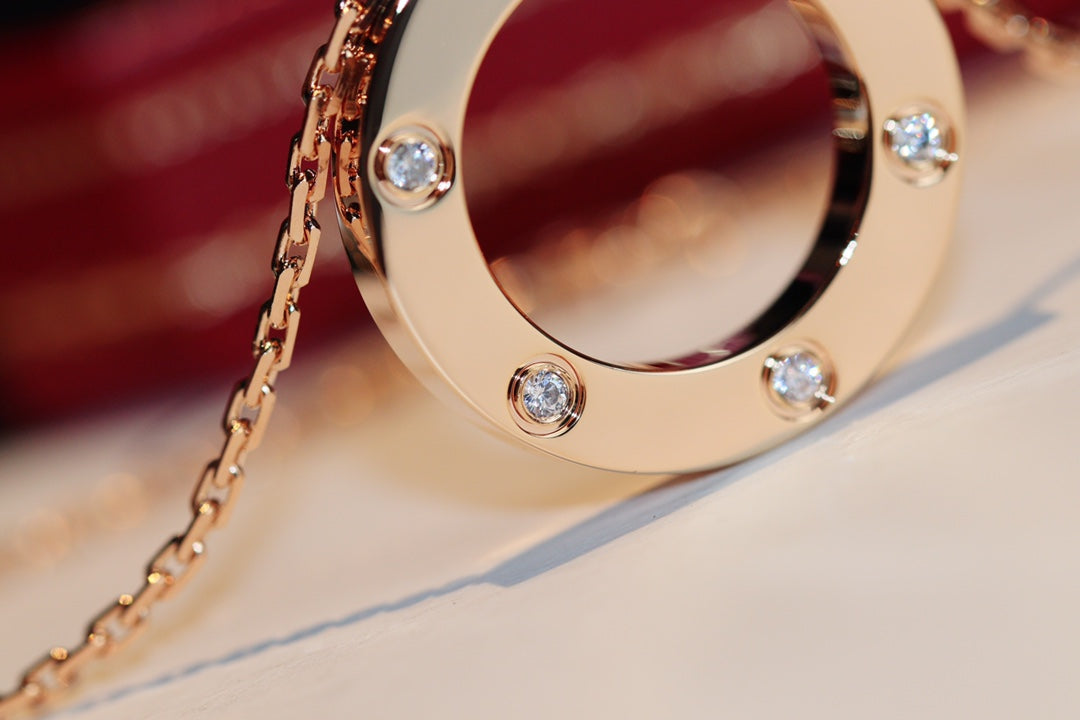 [⭐DORISW] LIEBESKETTE 16MM 6 DIAMANTEN ROSÉGOLD
