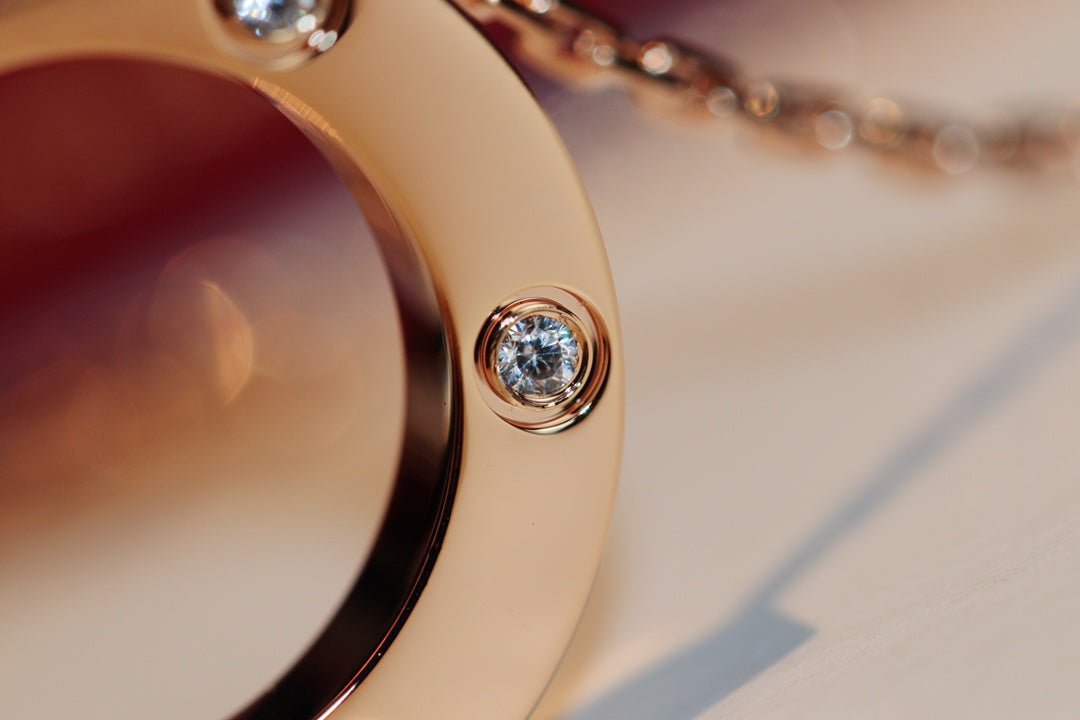 [⭐DORISW] LIEBESKETTE 16MM 6 DIAMANTEN ROSÉGOLD